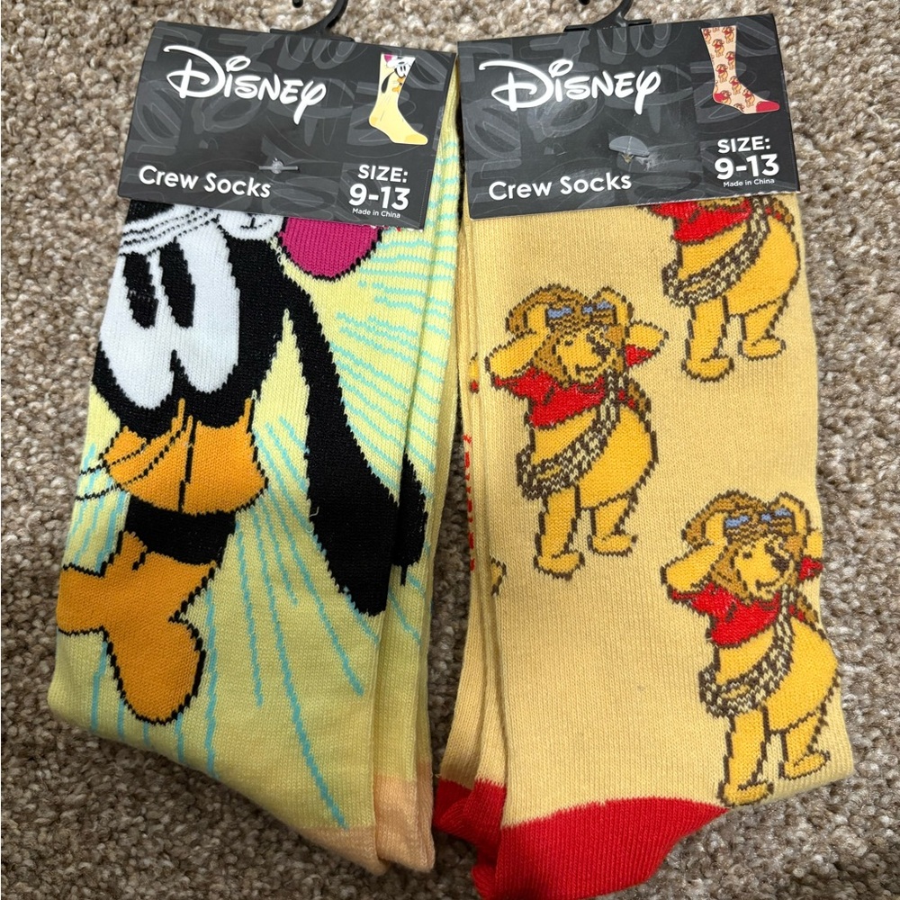 Disney Crew Socks for Men/woman - Goofy and Pooh bear